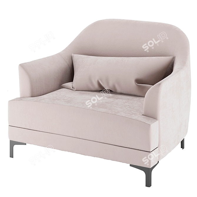 Proud Grey Armchair | Stylish and Comfortable 3D model image 1