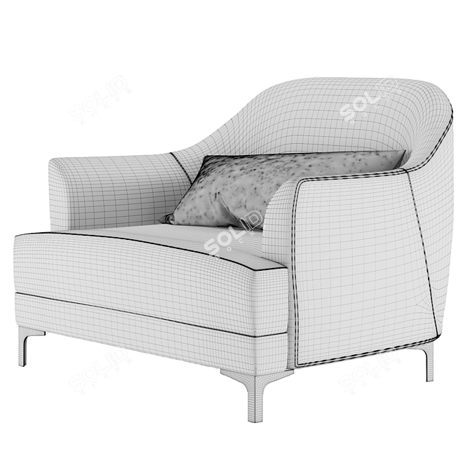 Proud Grey Armchair | Stylish and Comfortable 3D model image 2