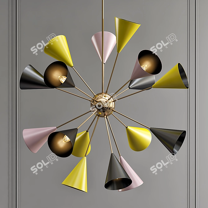 HUGE Sputnik Chandelier - Colorful & Multi-Part 3D model image 1