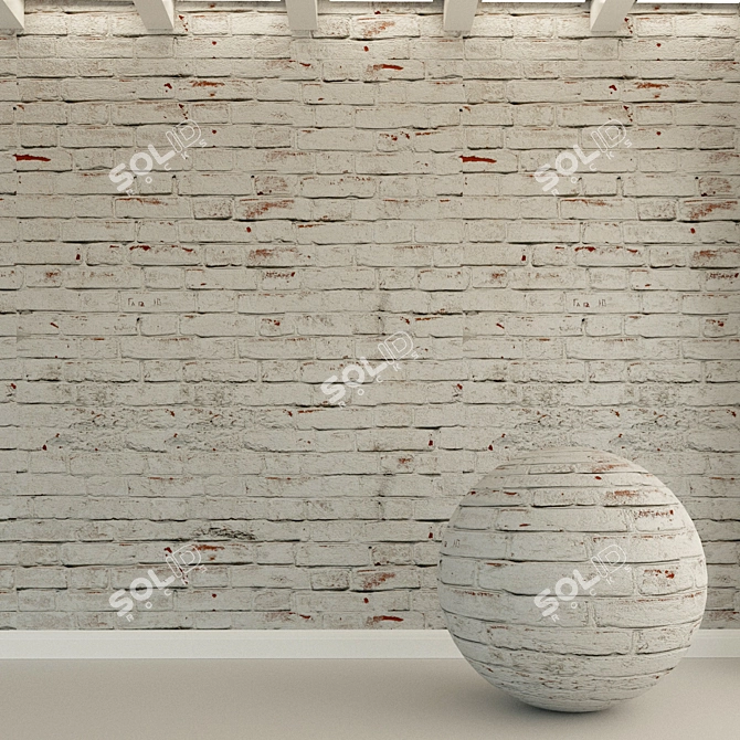 Vintage Red Brick Wall 3D model image 1