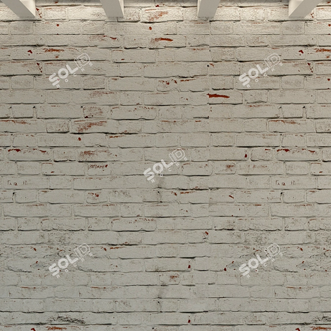 Vintage Red Brick Wall 3D model image 3