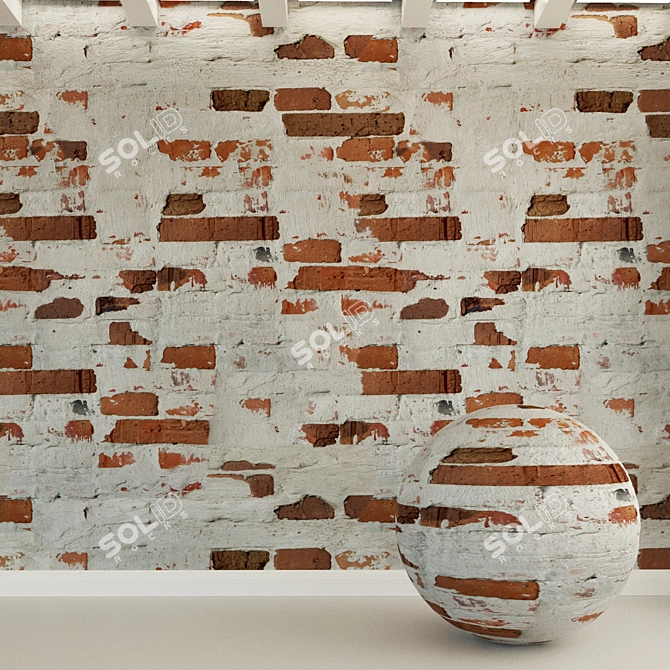 Authentic Antique Brick Wall 3D model image 1