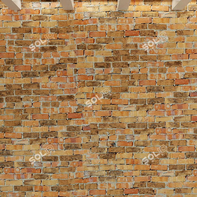 Vintage Brick Wall: Old, Historical, Red 3D model image 2