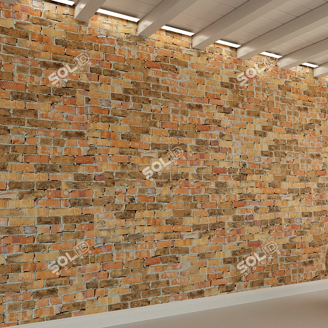 Vintage Brick Wall: Old, Historical, Red 3D model image 3