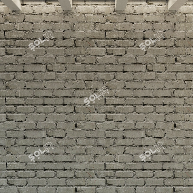 Vintage Red Brick Wall 3D model image 2