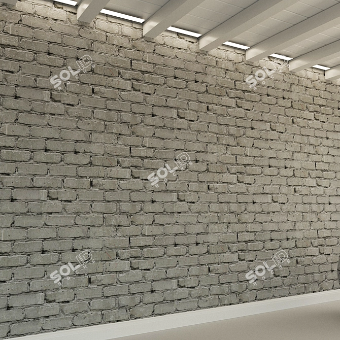 Vintage Red Brick Wall 3D model image 3