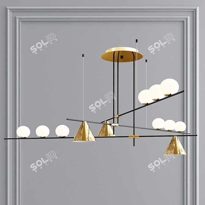 Skagen Metal and Glass Pendant Light 3D model image 3