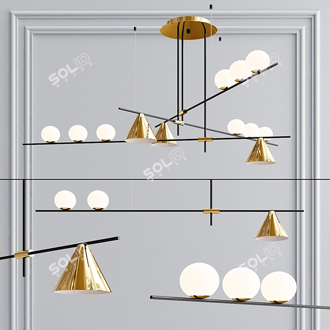 Skagen Metal and Glass Pendant Light 3D model image 4
