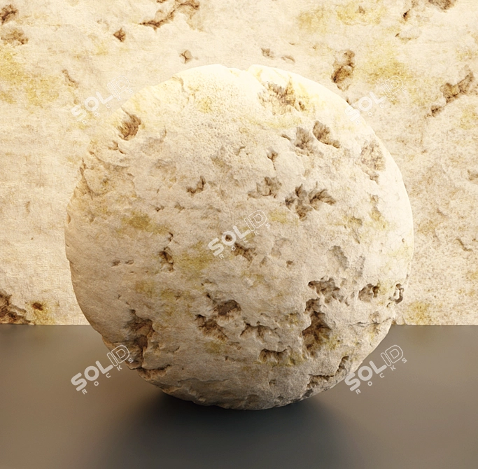 Damaged Orange Rock VRAY 3D model image 2