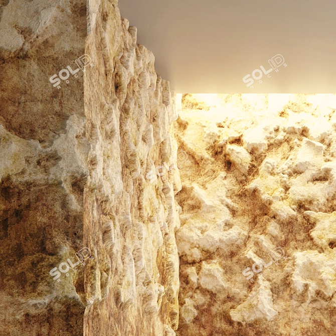 Damaged Cliff Rock VRAY 4k 3D model image 3