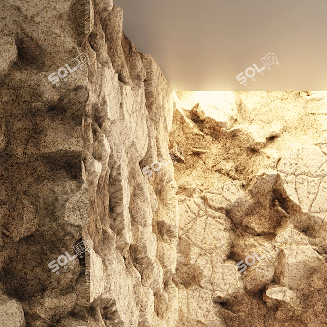 Damaged Cliff Rocks VRAY 3D 3D model image 3