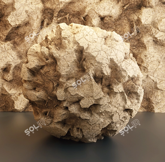 Immersive 4K VRAY Orange Rock 3D model image 4