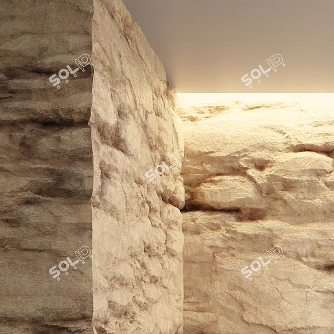 Orange Cliff Rocks for VRAY 3D model image 3