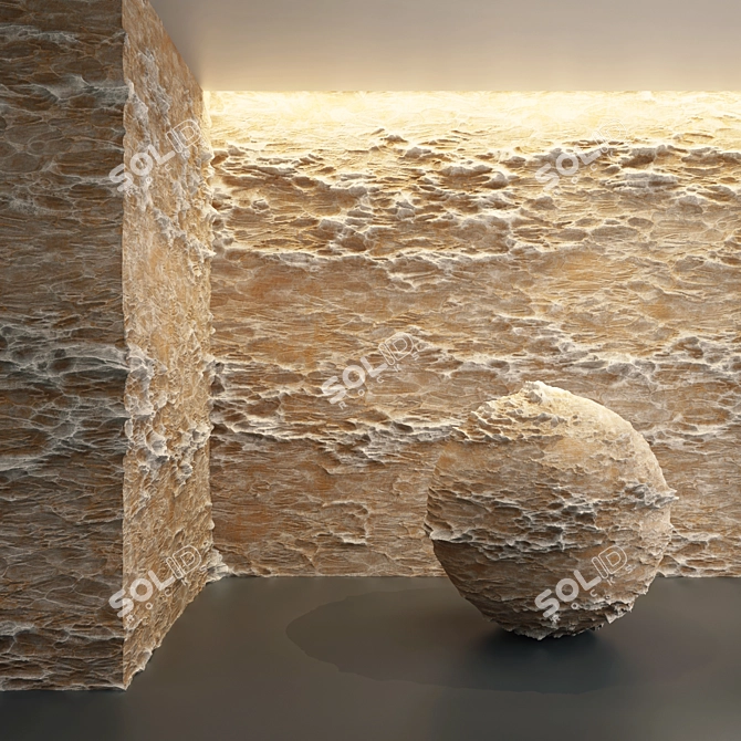 Orange Cliff Rock VRAY 3D model image 2