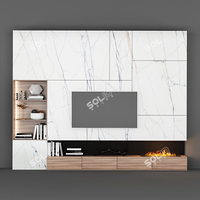 Modern TV Stand - Sleek Design & Spacious 3D model image 1