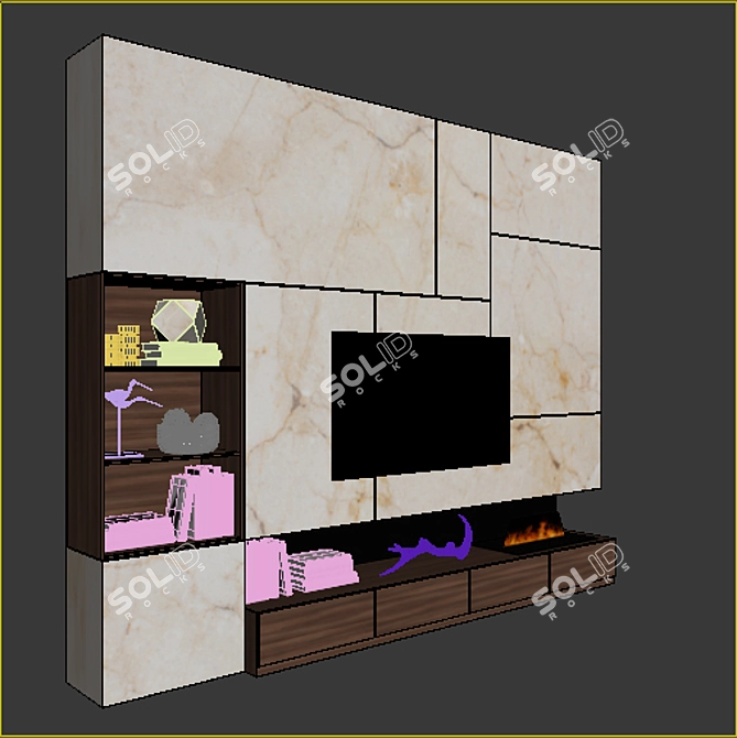 Modern TV Stand - Sleek Design & Spacious 3D model image 2