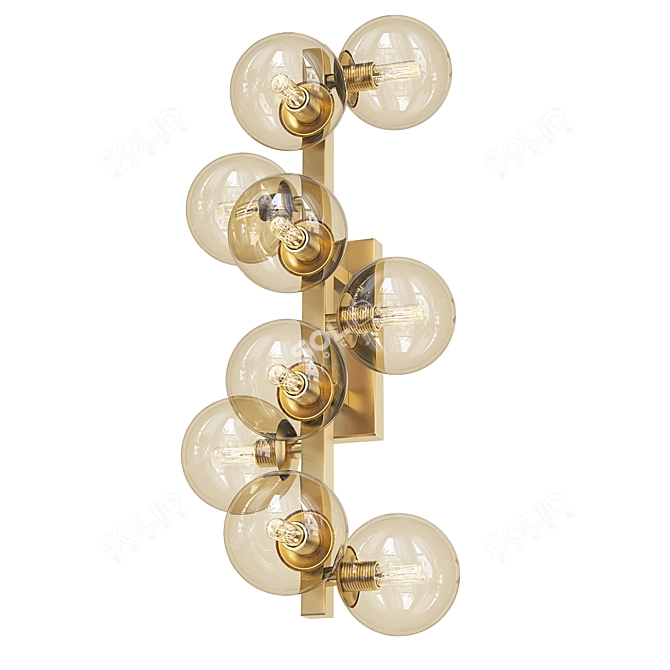 Radiant Berries Amber Chandelier 3D model image 1