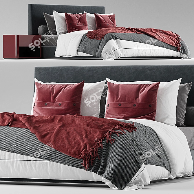 Modern Minotti Powell Bed 3D model image 6