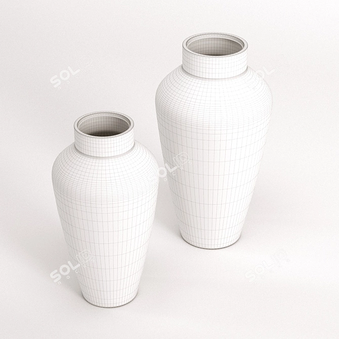 Golden Rim Glass Vase 3D model image 3