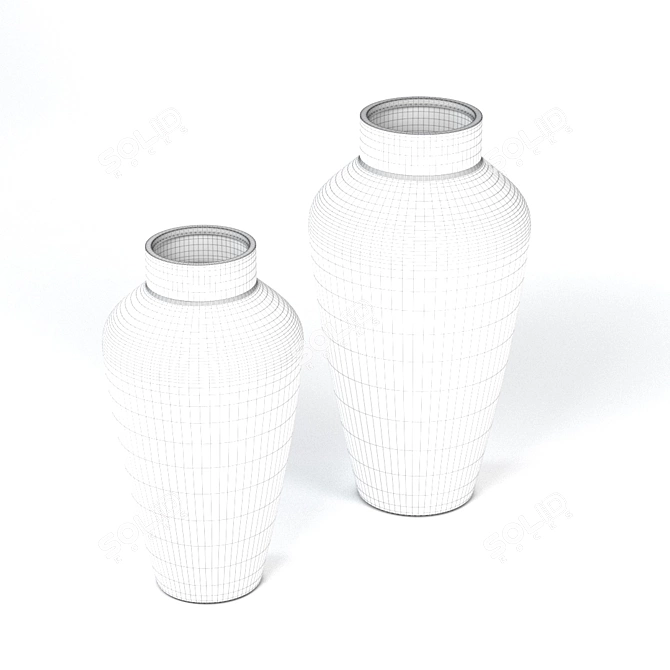 Golden Rim Glass Vase 3D model image 6