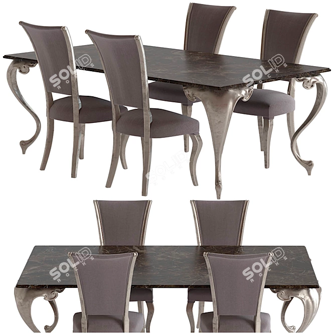 Elegant Rafaello Chair & George Table 3D model image 1