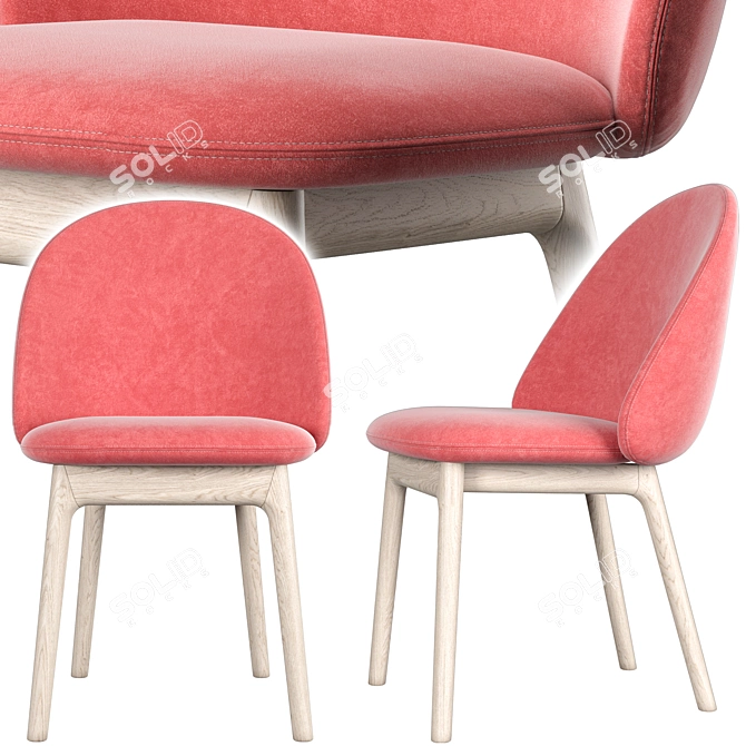 Icelandic-inspired Dining Set: IOLA Chair & ILLO Table 3D model image 2