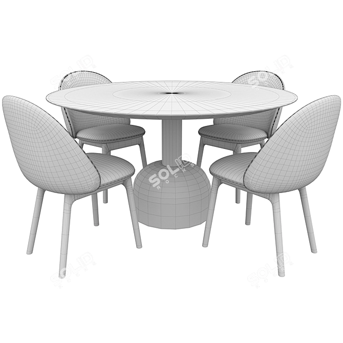 Icelandic-inspired Dining Set: IOLA Chair & ILLO Table 3D model image 3