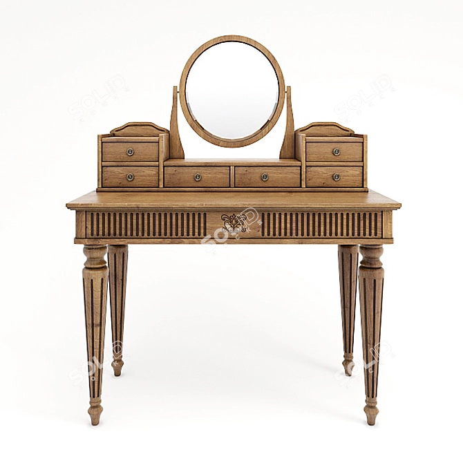 Justin Oak Dressing Table 3D model image 1