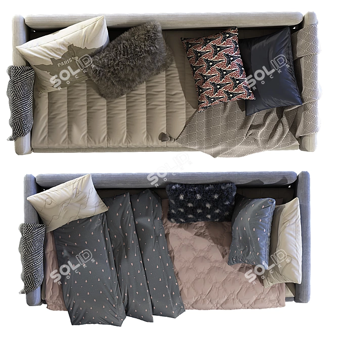 CARLETTO PLUS Sofa Bed: Stylish and Functional 3D model image 4