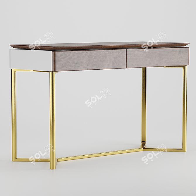 Sleek Writing Desk: DESK X 3D model image 2