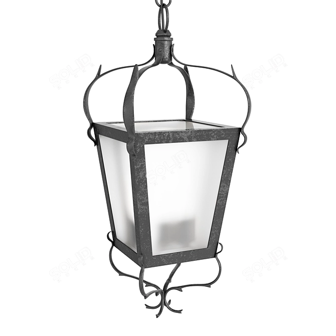 Metal Frame Outdoor Lamp 3D model image 1