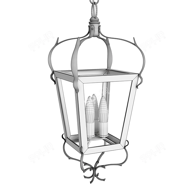 Metal Frame Outdoor Lamp 3D model image 3