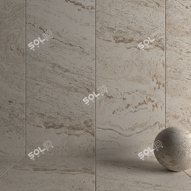 Antico Ivory Stone Wall Tiles Set 3D model image 3