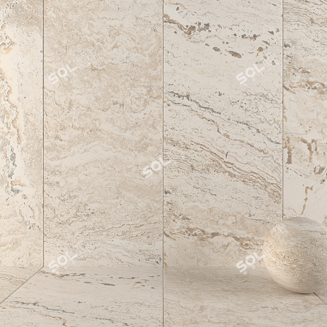 Antico Ivory Stone Wall Tiles 3D model image 1