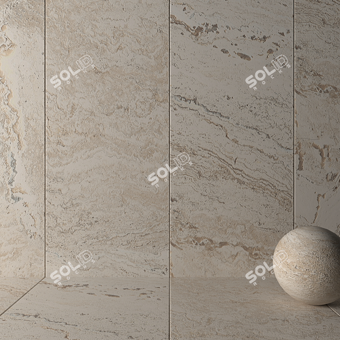 Antico Ivory Stone Wall Tiles 3D model image 2