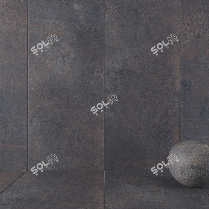 Etna Anthracite Stone Wall Tiles: Textured & High Definition 3D model image 1