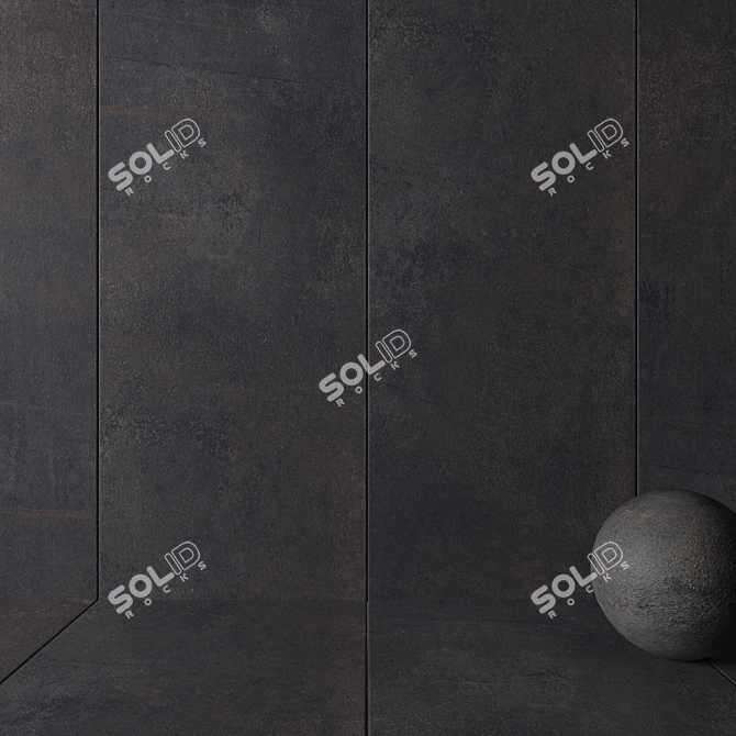 Etna Anthracite Stone Wall Tiles: Textured & High Definition 3D model image 2