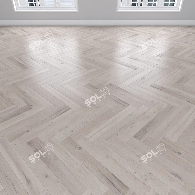 White Oak Parquet: Herringbone, Linear, Chevron 3D model image 3