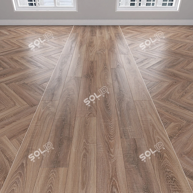 Parquet Oak: Herringbone, Linear & Chevron 3D model image 1