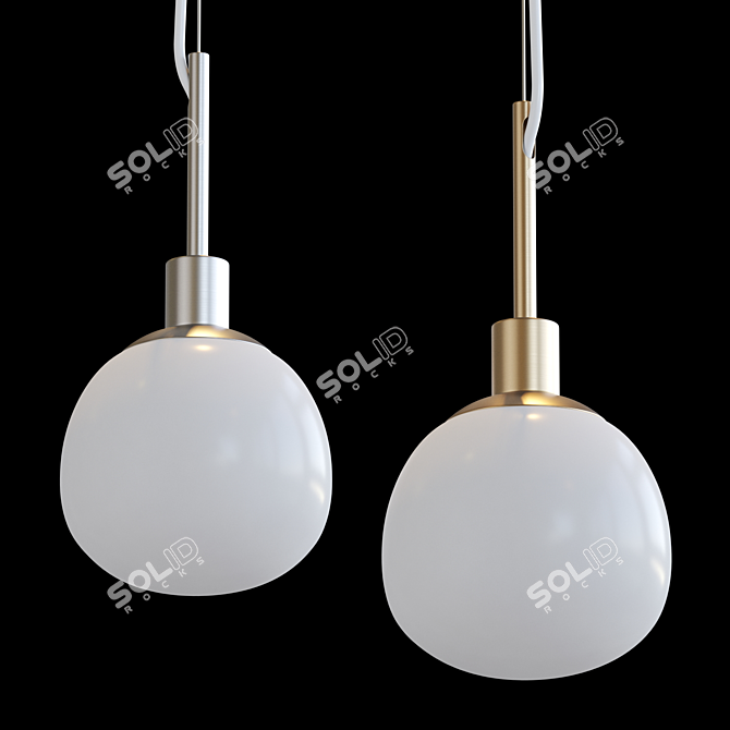 Sleek Glass Pendant Lamp 3D model image 2