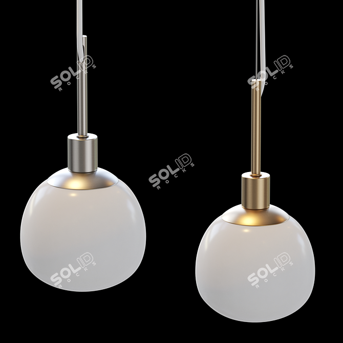 Sleek Glass Pendant Lamp 3D model image 3