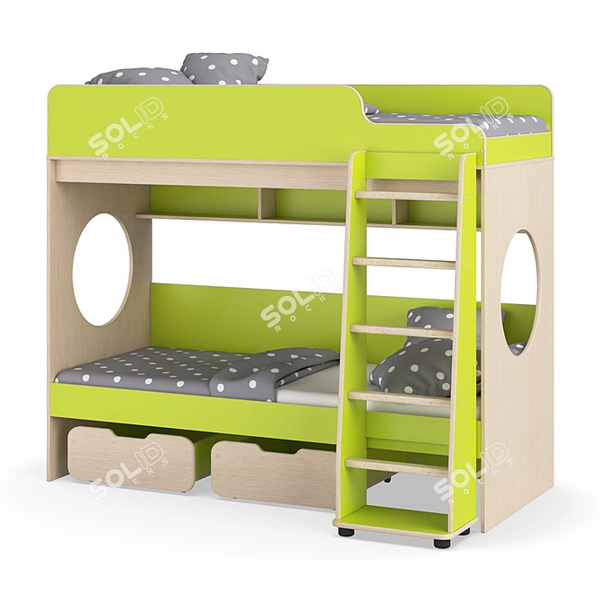 Legenda K07 + LP04 Modular Children's Bed 3D model image 2