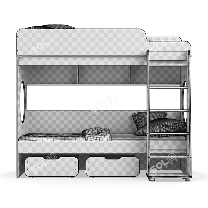Legenda K07 + LP04 Modular Children's Bed 3D model image 4