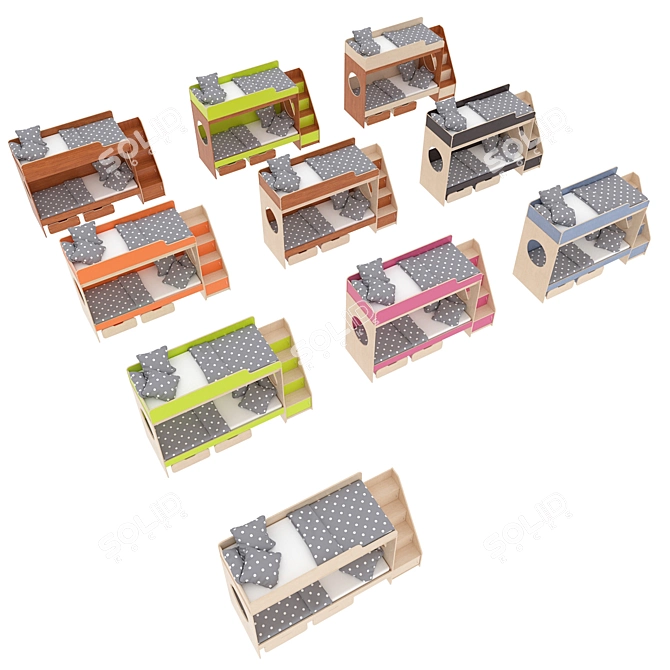Legenda K07 + LY10: Modular Children's Loft Bed 3D model image 3