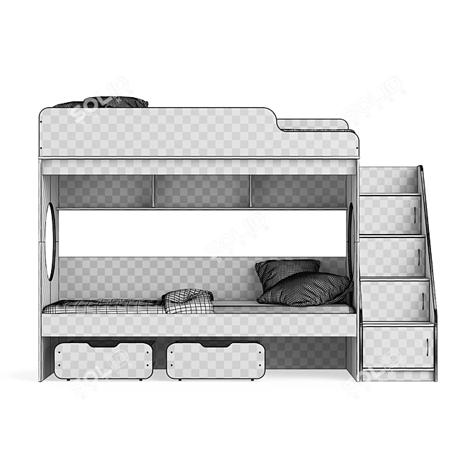 Legenda K07 + LY10: Modular Children's Loft Bed 3D model image 4