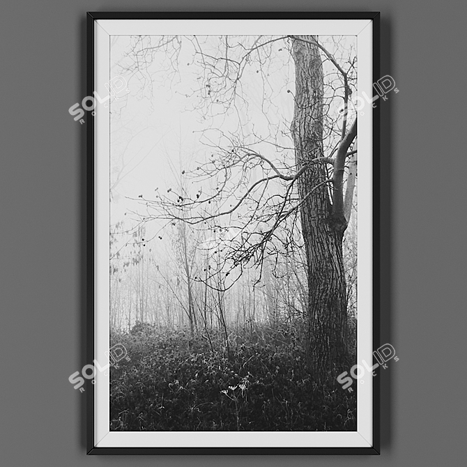 Contemporary Black Framed Art 3D model image 1