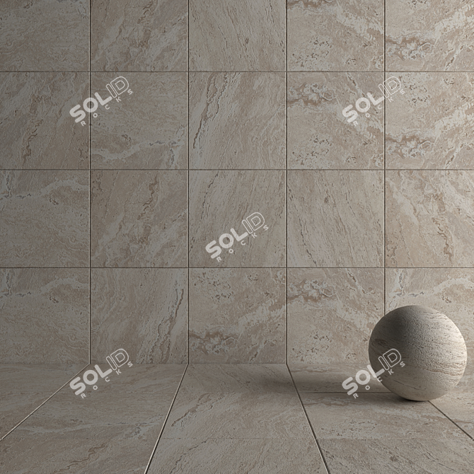 Antico Ivory Stone Wall Tiles 3D model image 4