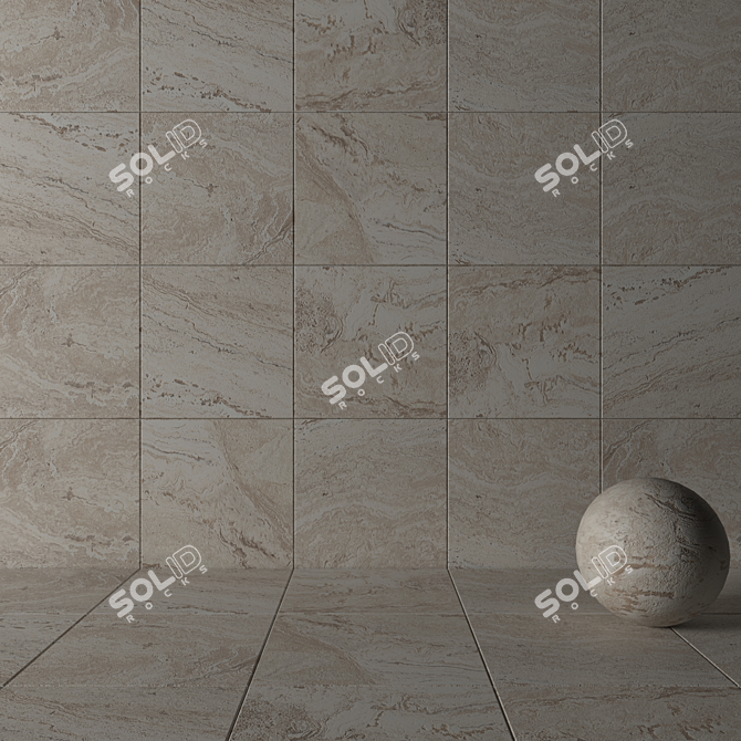 Antico Ivory Stone Wall Tiles Set 3D model image 3