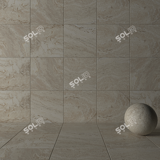 Ancient Sands Stone Wall Tiles 3D model image 3