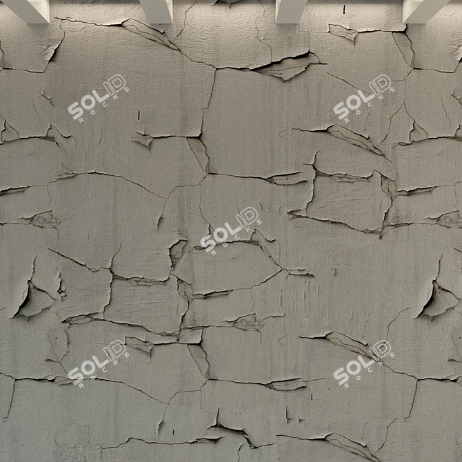 Aged Stucco Concrete Wall 3D model image 3